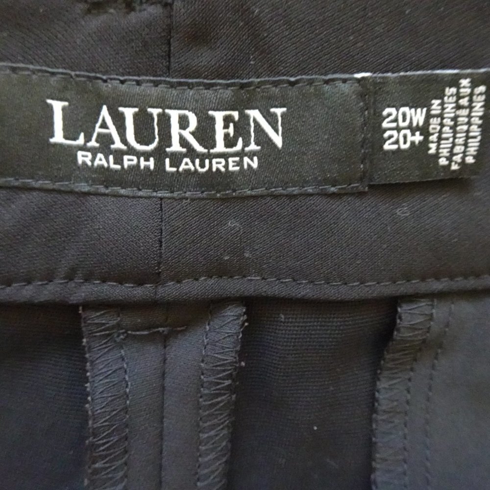 Ralph Lauren Stretch Shorts Women's Plus Size 20W Black Stretch Pleated - Picture 6 of 8